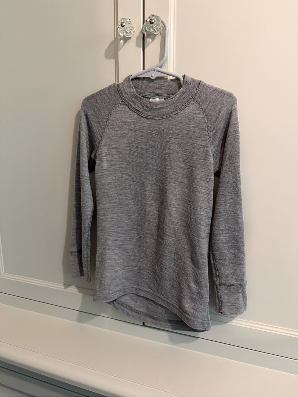 Polarn O. Pyret Heather Gray Crewneck Wool Layering Long Sleeve